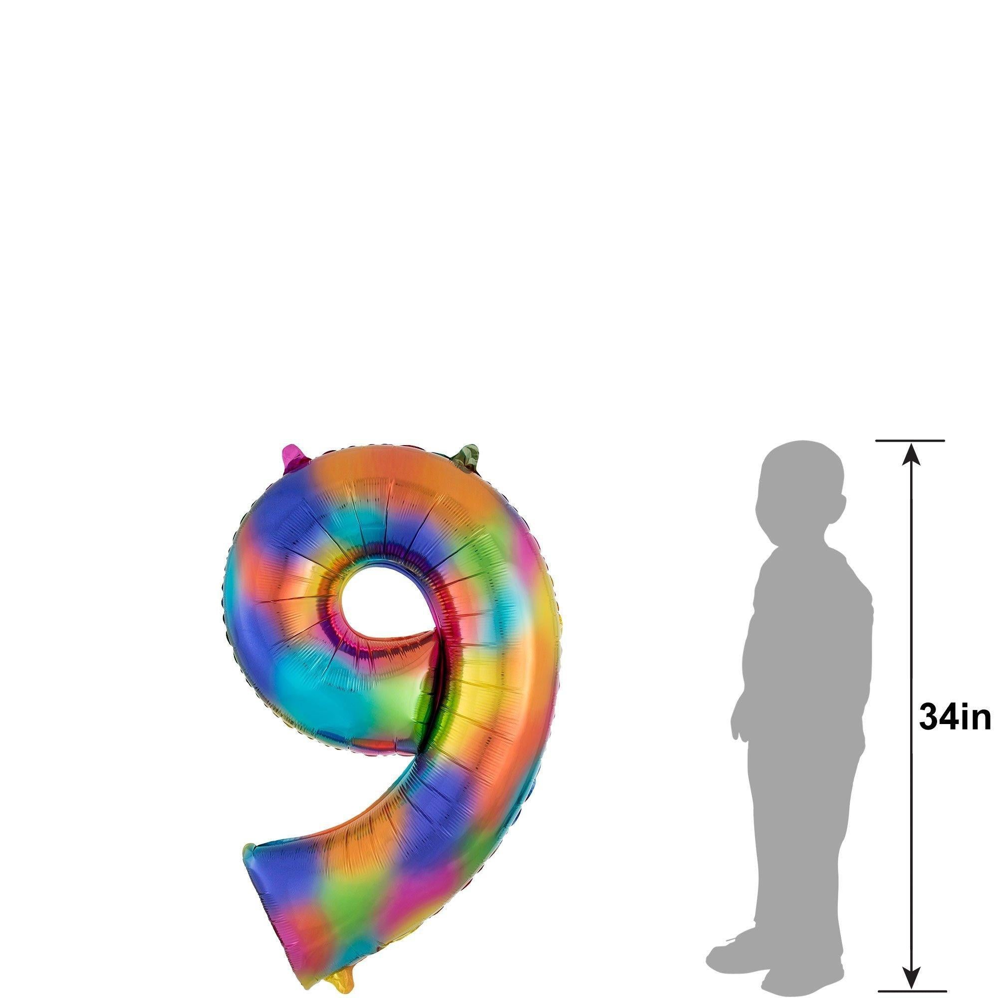 34in Number (0-9) Balloon, Assorted Colors