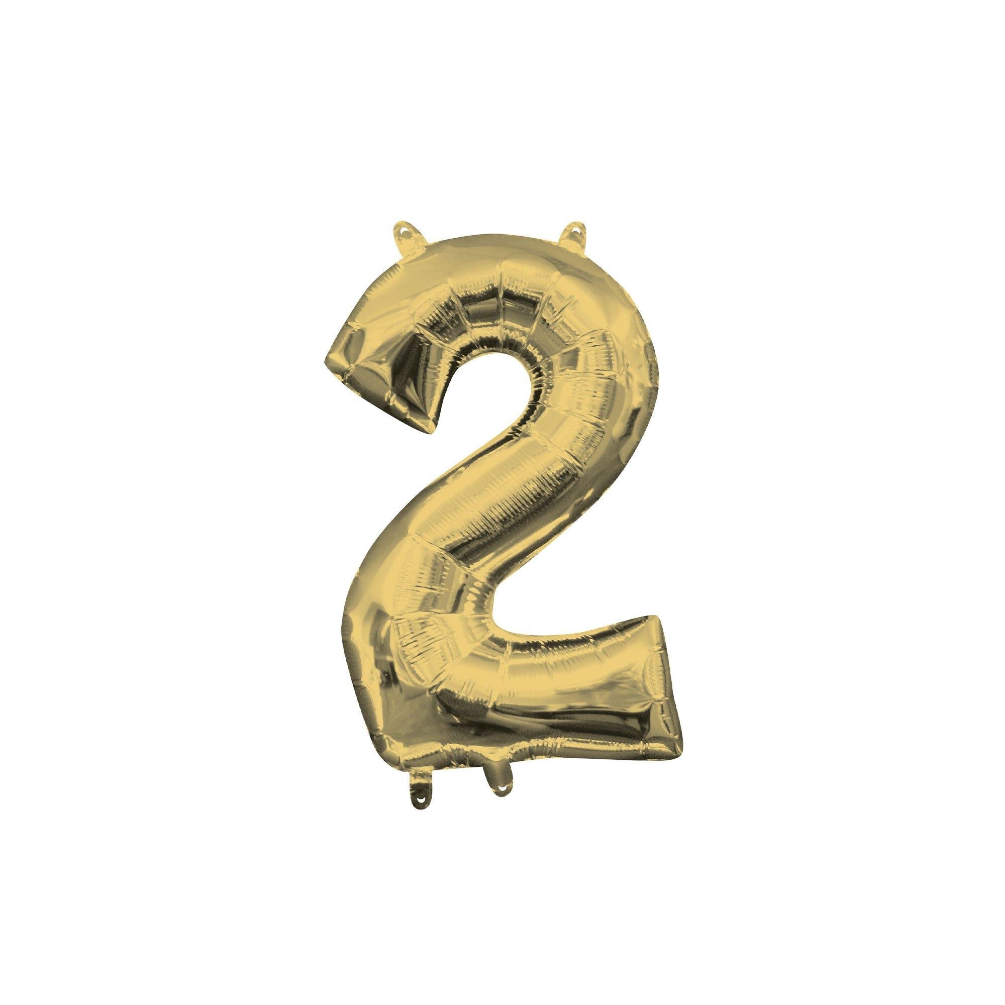 13in Air-Filled White Gold Number (0-9) Balloon
